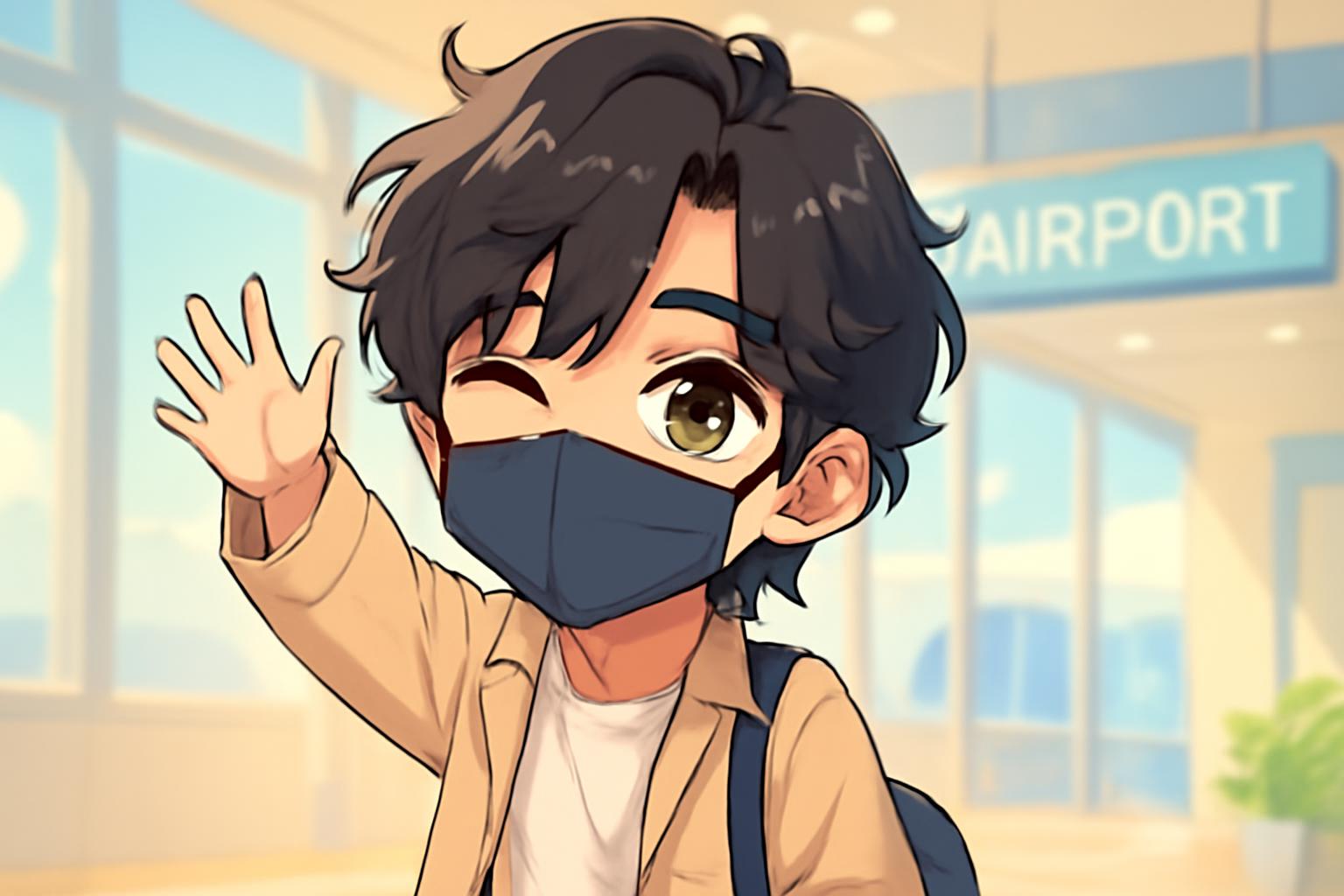 [On-site Video] Even with a mask, V's world-class visuals shine at the airport