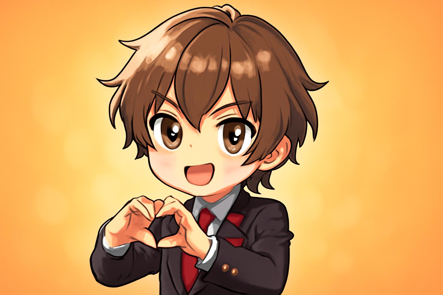 TXT Beomgyu Shows a Charismatic Bol-Heart Pose